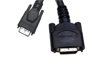 Intercon1 MCLCP-3.0-P  Mini Camera Link to Standard- Connector A (26 Pos SDR (HDR) / Connector B (26 Pos MDR Receptacle), Straight, Locking Thumbscrew